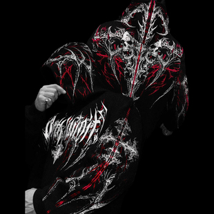 Breathedivinity 运动长袖男卫衣连帽加绒加厚丽雅绒开衫外套美式