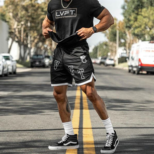 新款运动短裤男五分裤健身肌肉速干弹力透气深蹲训练跑步篮球潮牌
