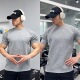 圆领健身肌肉撸铁狗透气弹力潮 口潮牌重磅美式 运动短袖 男T恤收袖