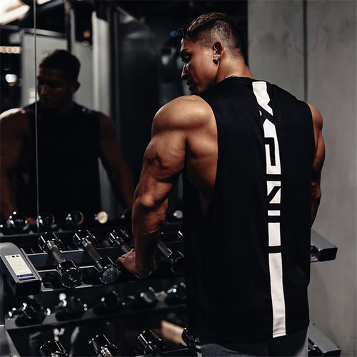 背心无袖透气速干男宽松涤纶