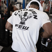 男T恤弹力棉宽松上衣肌肉训练跑步潮牌 运动短袖 健身国际新款 夏季