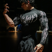 小高领运动长袖 男T恤美式 潮牌健身肌肉训练速弹力Breathedivinity