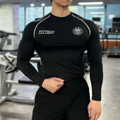 运动健身衣男长袖 T恤压缩衣速干打底透气弹力肌肉撸铁狗兄弟美式