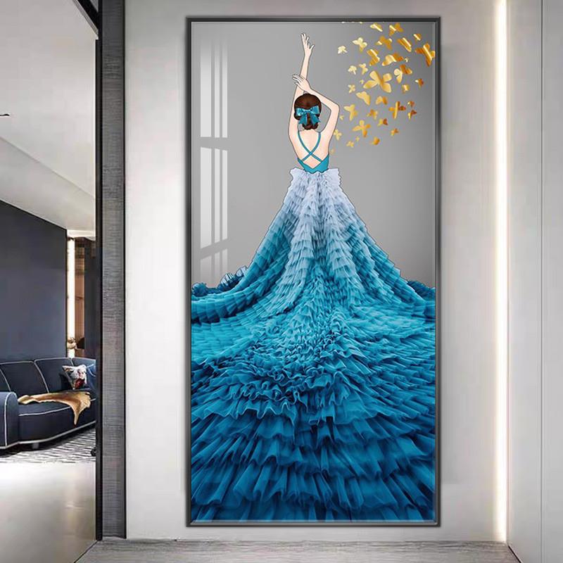 艺术美女人物装饰画现代简约玄关楼梯过道走廊壁画进门主卧室贴画图片