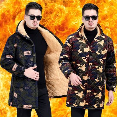 四川省服秋冬款加绒加厚棉衣外套男工作服中老年棉服长款大码宽松