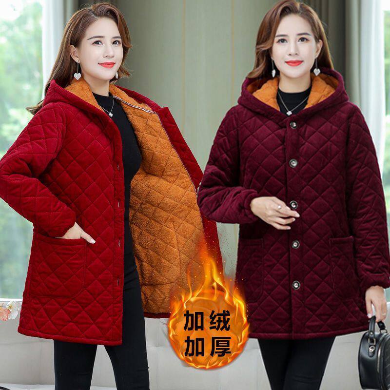 四川省省服冬装女棉衣加绒加厚妈妈罩衣棉袄冬天衣服保暖棉服围裙