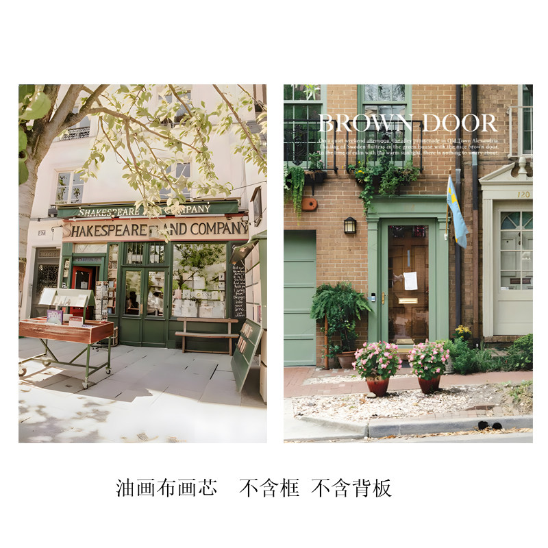 巴黎左岸莎士比亚的书店摄影艺术海报文艺范儿装饰画卧室挂画画芯