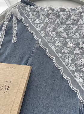 时尚屁帘女蕾丝三角巾叠穿高级腰带配裙子流苏腰搭丝巾围巾腰封