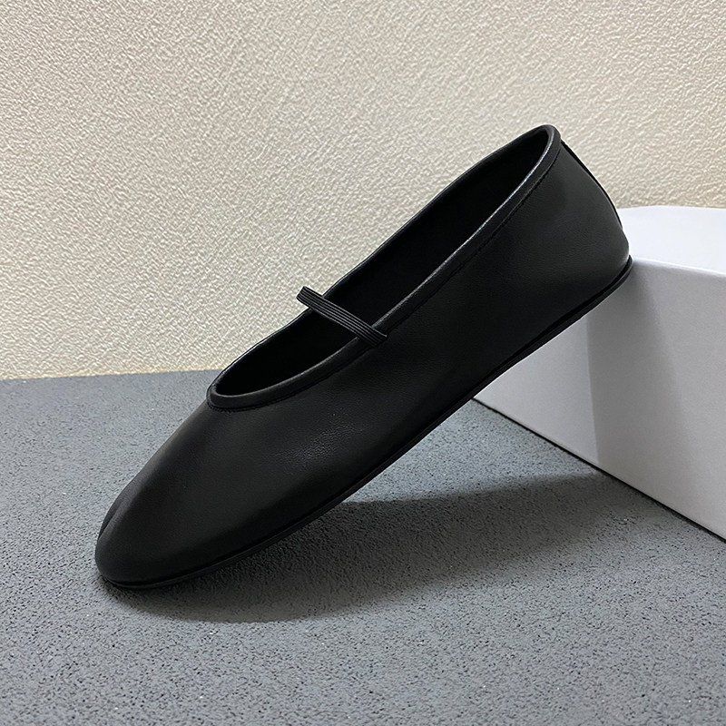 the*row羊皮平底芭蕾舞鞋法式复古一字带浅口单鞋柔软舒适跳舞鞋