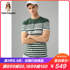 Hush Puppies暇步士男装2019新夏季短袖条纹T恤POLO衫|PD-29342D