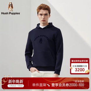 Hush 春秋植绒印花连帽休闲卫衣男百搭运动上衣 Puppies暇步士男装