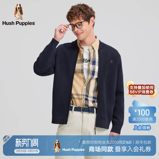 羊毛混纺休闲棒球领开衫 春季 暇步士男装 线衣 商场同款