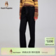 微弹挺括经典 冬季 暇步士女装 原色直筒牛仔裤 内里加绒