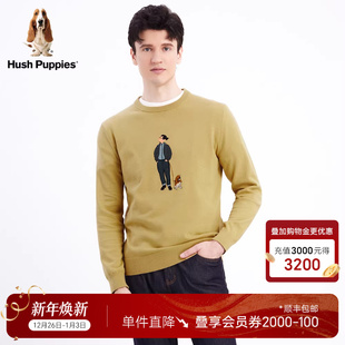 趣味人物绣花针织衫 秋季 暇步士男装 休闲圆领线衣男 优质精梳棉