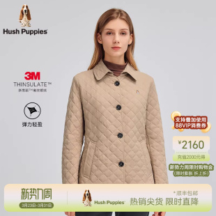 雾面翻领棉衣休闲时尚 冬季 暇步士女装 菱格棉服外套 3M高效暖绒