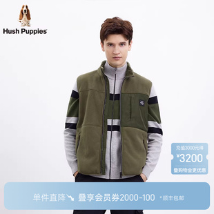 暇步士男装 双面抓绒保暖立领马甲秋冬摇粒绒坎肩男 复合北极绒