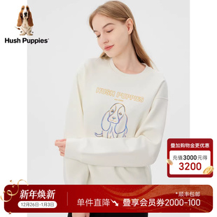 弹力亲肤 休闲宽松圆领情侣装 暇步士男女同款 卫衣秋季 上衣 长袖