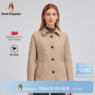 冬季 3M高效暖绒 暇步士女装 菱格棉服外套 雾面翻领棉衣休闲时尚