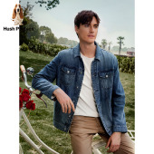 春季 暇步士男士 复古休闲牛仔外套顺滑减龄翻领上衣男 垂坠柔软