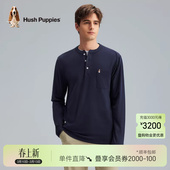 弹力休闲长袖 春季 暇步士男装 T恤通勤简约百搭款 弹力透气