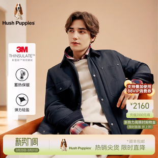 【3M新雪丽】暇步士男装秋冬休闲通勤轻盈保暖翻领棉服男