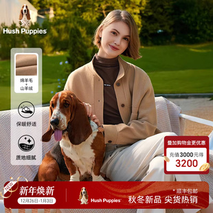 线衣秋冬季 保暖开衫 暇步士女装 宽松休闲立领厚外套 绵羊毛混纺