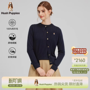 轻薄休闲线衣保暖长袖 春季 暇步士女装 圆领针织开衫 品质绵羊毛