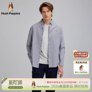 轻薄透气上衣百搭休闲通勤衬衫 暇步士2026年春季 男 全棉米通格