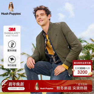 新款 2025冬季 暇步士男装 保暖简约休闲棒球领棉服外套 3M新雪丽