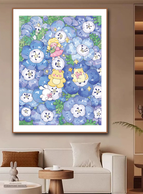 蓝色花海十字绣2025新款线绣客厅小幅卡通花卉卧室小件自己绣手工