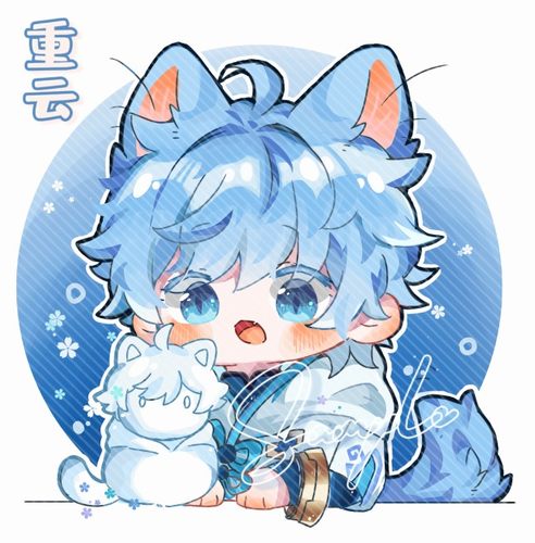 原神重云原创同人周边 重云猫猫可爱徽章吧唧方卡片贴纸
