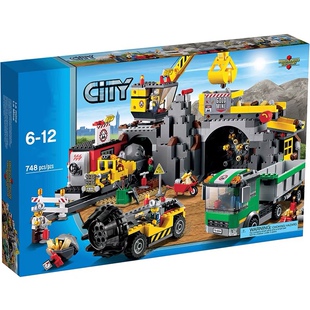 绝版4204City城市系列大型采矿场积木大型钻机火车头运输卡车