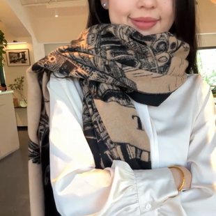 围巾送给女朋友加厚战马格子双面仿羊绒秋冬保暖流苏披肩围脖