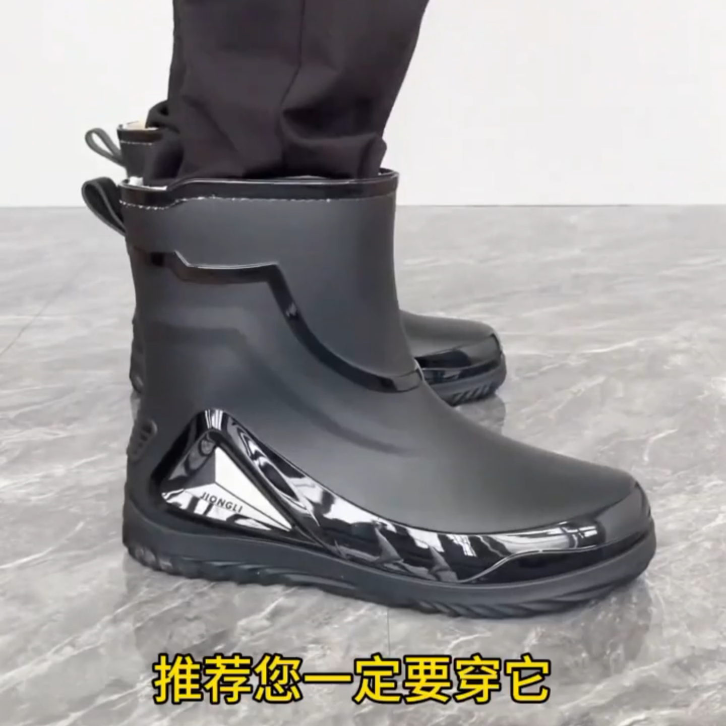 鞋子男款爆款2025新款雨鞋防滑防臭束口低筒户外保暖雨靴防水厨房