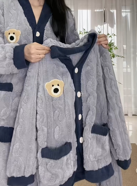 男孩睡衣12-16岁家居服秋冬儿童法兰绒睡衣宝宝中大童珊瑚绒保暖