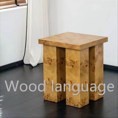 中古风设计师款树瘤方形边几