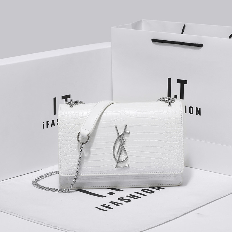 香港正品真皮杨树林包包女包2024新款奢侈品牌单肩斜挎链条小方包