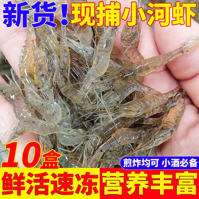 10盒小河虾鲜活冷冻新鲜小河虾青虾淡水虾小明虾鲜虾速冻水产顺丰