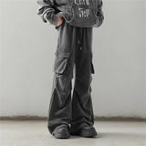 美式工装大口袋卫裤男女做旧垂感宽松休闲卫裤阔腿裤G5819-P65，男装休闲裤，星座814-1（原电商B253-1）