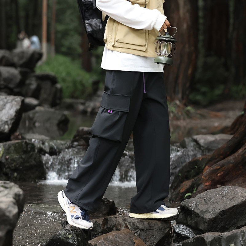 山系户外束脚直筒冲锋裤男美式机能宽松运动休闲工装裤G0801-P55,男装工装外套,星座814-1（原电商B253-1）