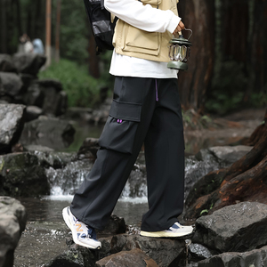 山系户外束脚直筒冲锋裤男美式机能宽松运动休闲工装裤G0801-P55图片