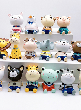 治愈系桌面摆件仰望星空小动物树脂卡通客厅饰品礼物蛋糕汽车摆件