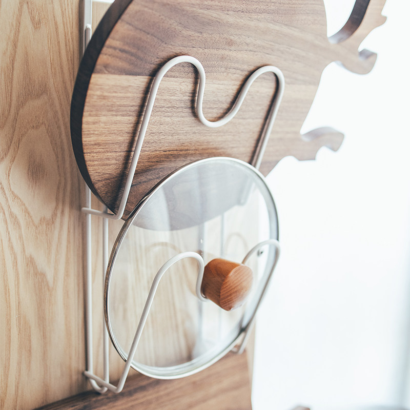 半宅铁艺锅盖架免打孔壁挂式厨房收纳砧板油纸保鲜膜袋橱柜门挂架,厨房/烹饪用具,锅盖架/锅盖收纳垫,淘宝优惠券,粉丝福利购,淘宝优惠卷