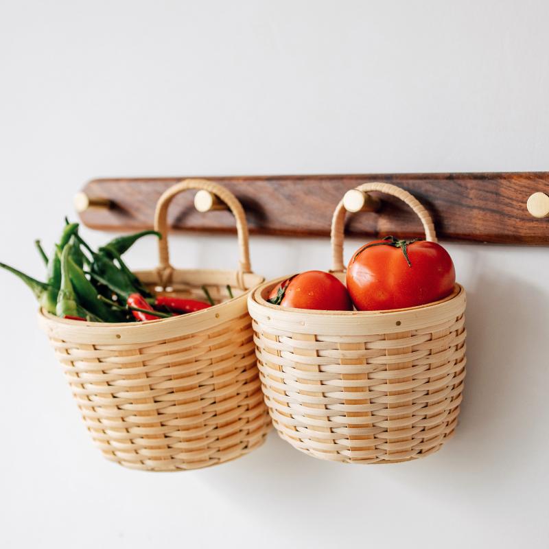 半宅厨房果蔬收纳篮蒜头编织挂篮