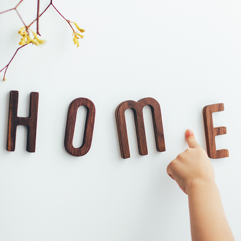 半宅日式黑胡桃木饰品极简摆件