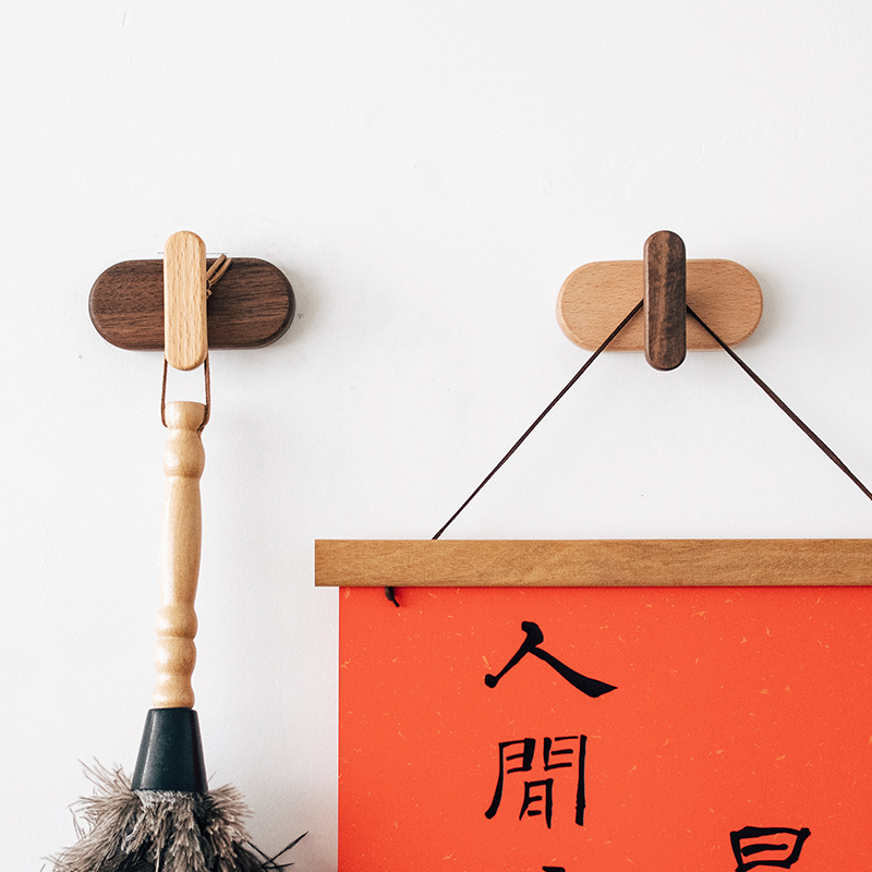 半宅实木挂衣钩衣柜玄关壁挂钩