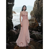 Wavy蕾丝鱼骨抹胸网纱连衣裙 SheeLuck 心动 信号8徐如蓝同款