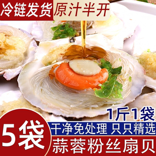 5斤蒜蓉粉丝扇贝大扇贝蒸烤海鲜烧烤半成品扇贝粉丝批发冷冻贝肉