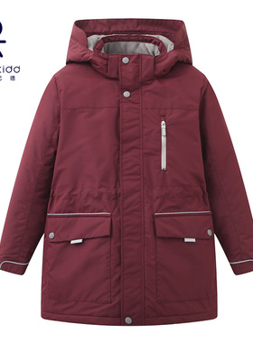 伊顿纪德男女童棉袄外套保暖防风儿童装长款3M制式棉服冬款17F021