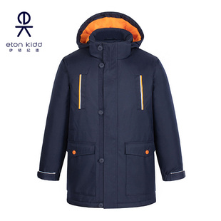 伊顿纪德校服学生藏青橘红色重磅牛津户外加厚长款 17F013 棉服冬款